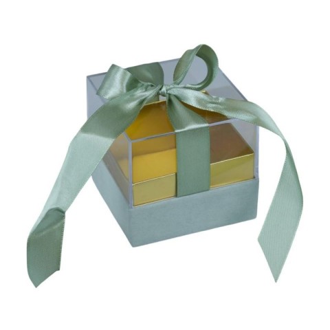 SCATOLA PLEX 8X8X8CM FIOCCO VERDE